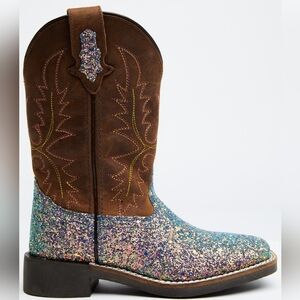 Shyanne Girls' Glitterama Western Boots - Broad Square Toe Cowgirl Glitter sz 13